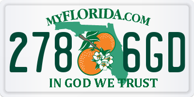 FL license plate 2786GD