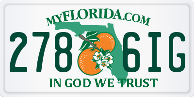 FL license plate 2786IG