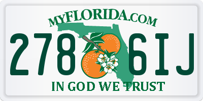 FL license plate 2786IJ