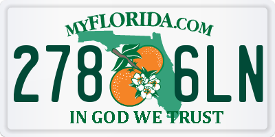 FL license plate 2786LN