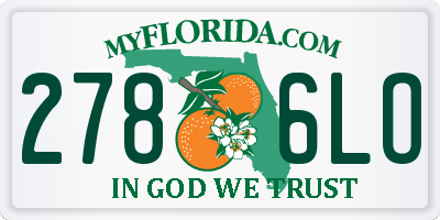 FL license plate 2786LO