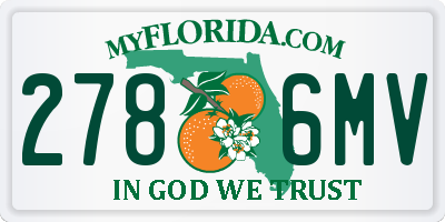 FL license plate 2786MV