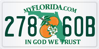 FL license plate 2786OB