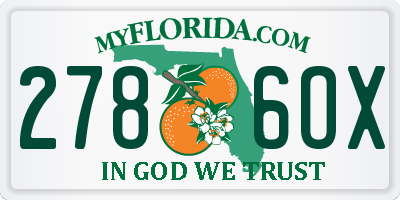 FL license plate 2786OX