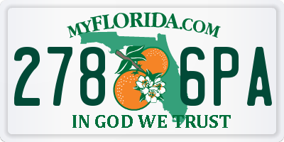 FL license plate 2786PA