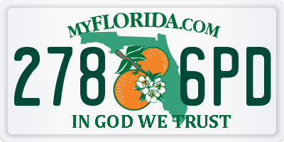 FL license plate 2786PD