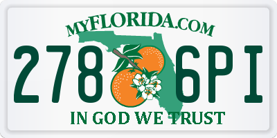 FL license plate 2786PI