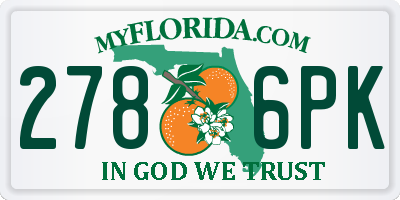 FL license plate 2786PK