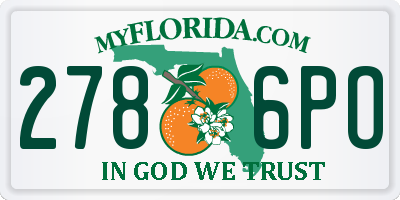 FL license plate 2786PO