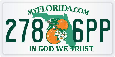 FL license plate 2786PP