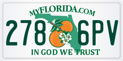 FL license plate 2786PV