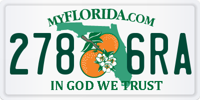 FL license plate 2786RA