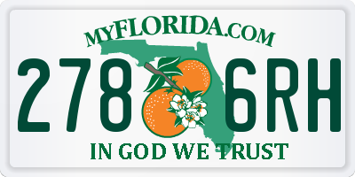 FL license plate 2786RH