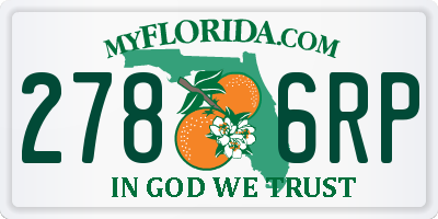 FL license plate 2786RP