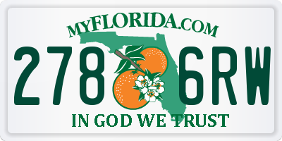 FL license plate 2786RW