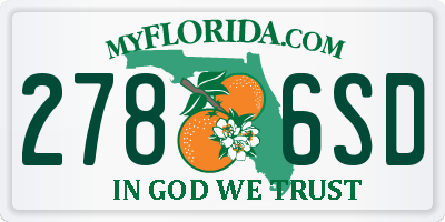 FL license plate 2786SD
