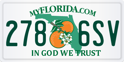 FL license plate 2786SV