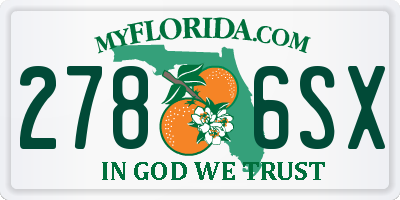 FL license plate 2786SX
