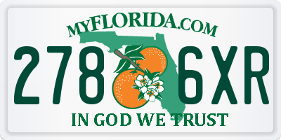 FL license plate 2786XR