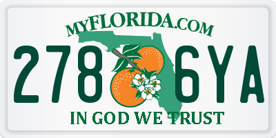 FL license plate 2786YA