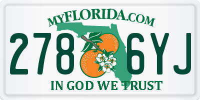 FL license plate 2786YJ