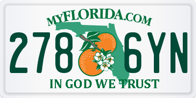 FL license plate 2786YN