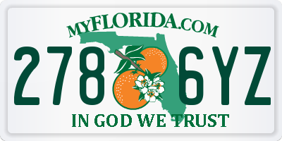 FL license plate 2786YZ