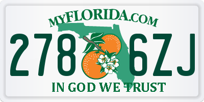 FL license plate 2786ZJ