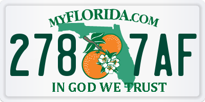 FL license plate 2787AF