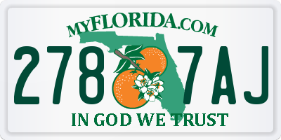 FL license plate 2787AJ