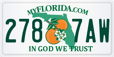 FL license plate 2787AW