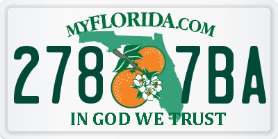 FL license plate 2787BA