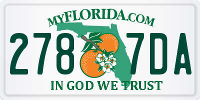 FL license plate 2787DA