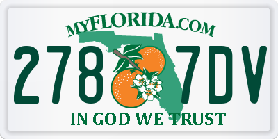 FL license plate 2787DV
