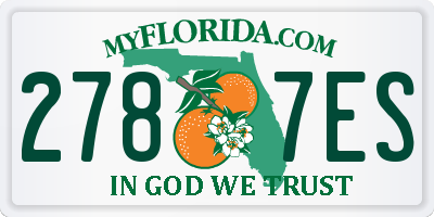 FL license plate 2787ES