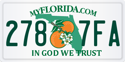FL license plate 2787FA