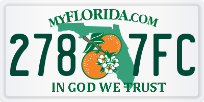 FL license plate 2787FC