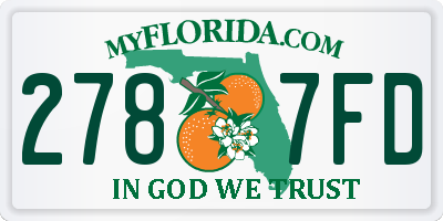 FL license plate 2787FD