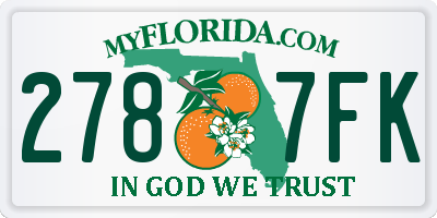 FL license plate 2787FK