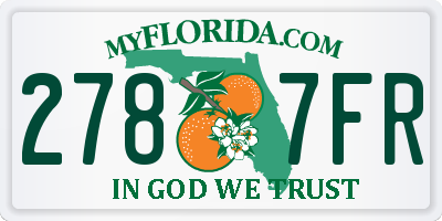 FL license plate 2787FR