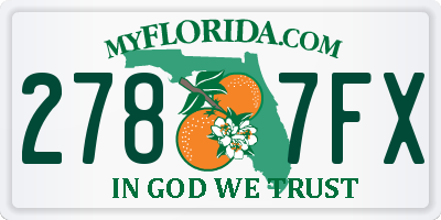 FL license plate 2787FX