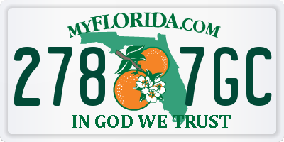 FL license plate 2787GC