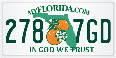 FL license plate 2787GD