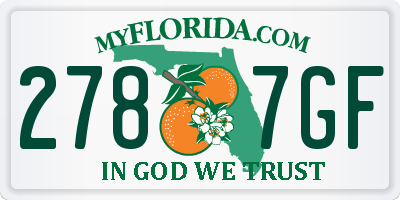 FL license plate 2787GF