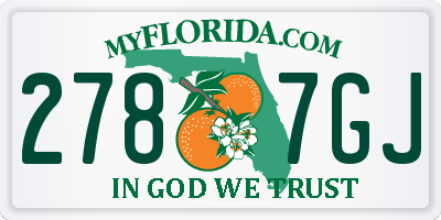 FL license plate 2787GJ