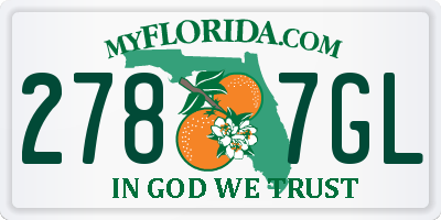 FL license plate 2787GL