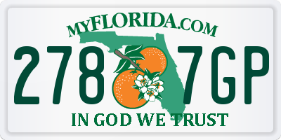 FL license plate 2787GP