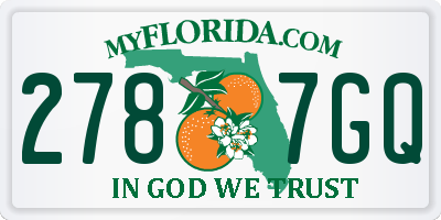 FL license plate 2787GQ