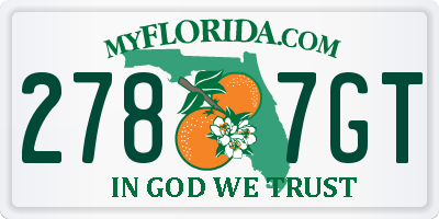 FL license plate 2787GT