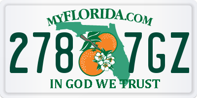 FL license plate 2787GZ